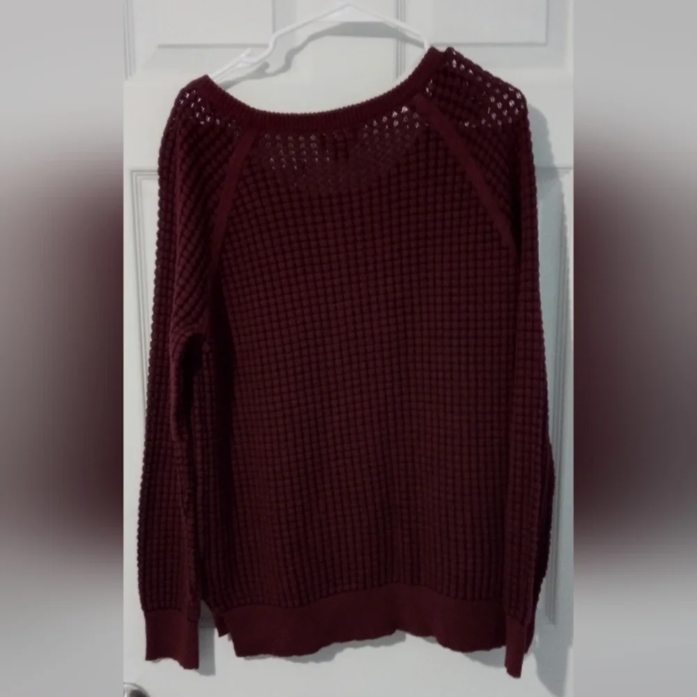 a.n.a. Deep Red Knit Sweater